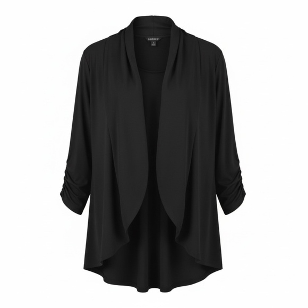🖤 George Black Drape Cardigan | Size M (8–10)